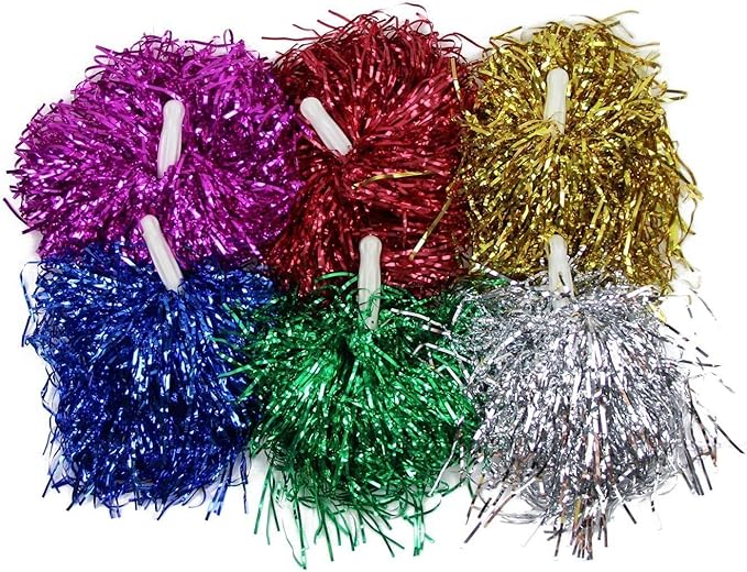 Sensory Metallic Pom Poms Baby Toddler Child Play Sensory Classroom UK Gold Silver Red