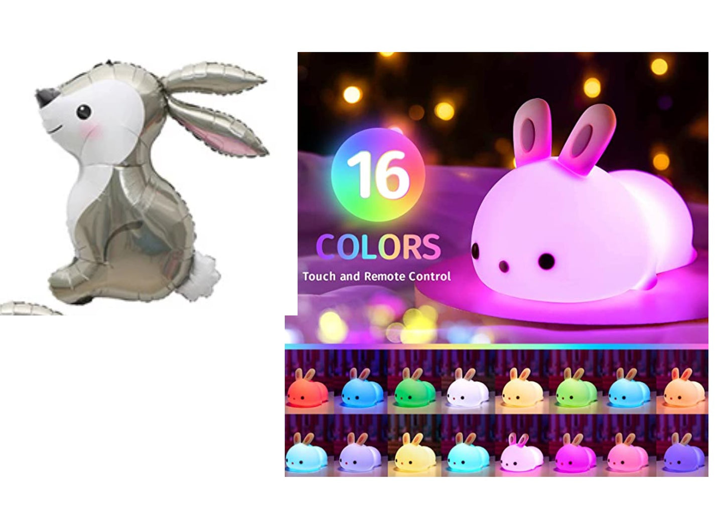 Bunny Rabbit Baby Night Light Colour Changing Rechargeable Gift Night Feed