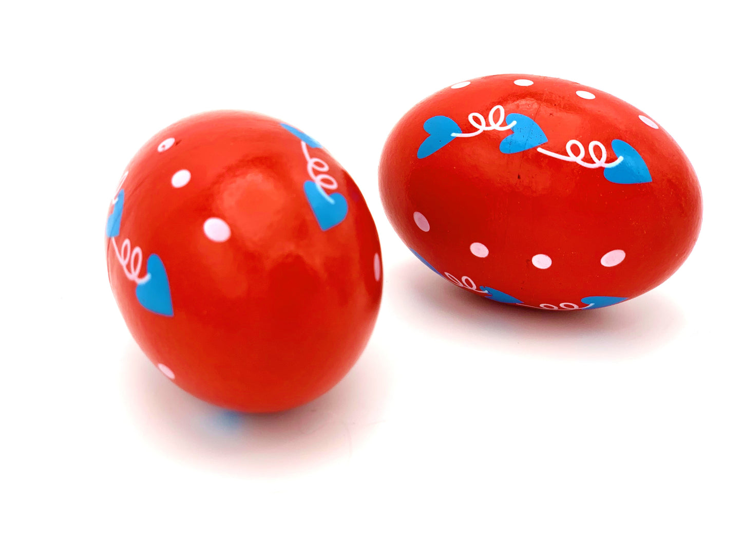 Hand Painted Wooden Music Shaker Eggs Christmas Easter Gift Sensory Baby Instrument