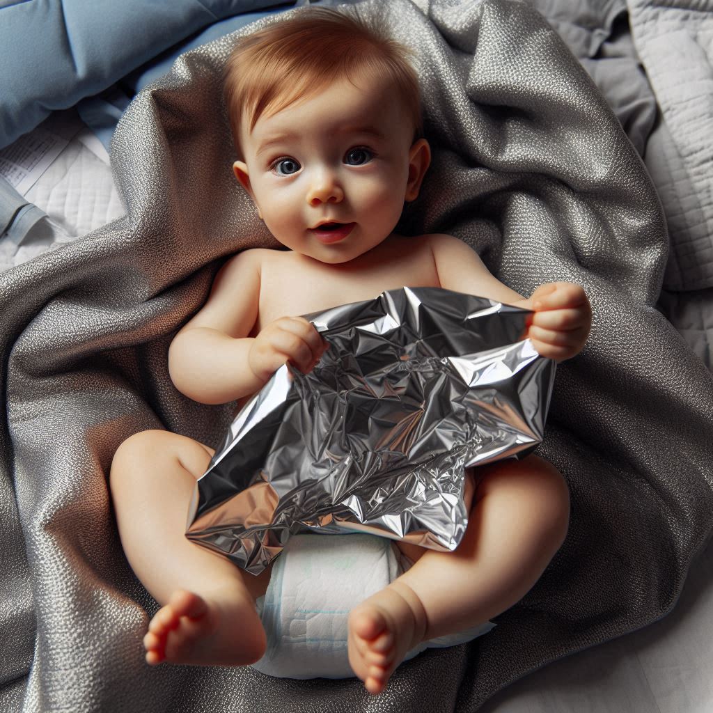 Tummy Time Baby Sensory Development Foil Blanket Large Space Toy Child